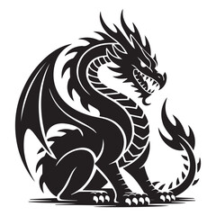 Fototapeta premium A formidable dragon with wings and scales embodies the power and mystique of mythical creatures, perfect for adding a touch of fantasy to any design