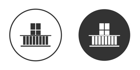 Balcony icon. Black filled vector illustration. vector logo template