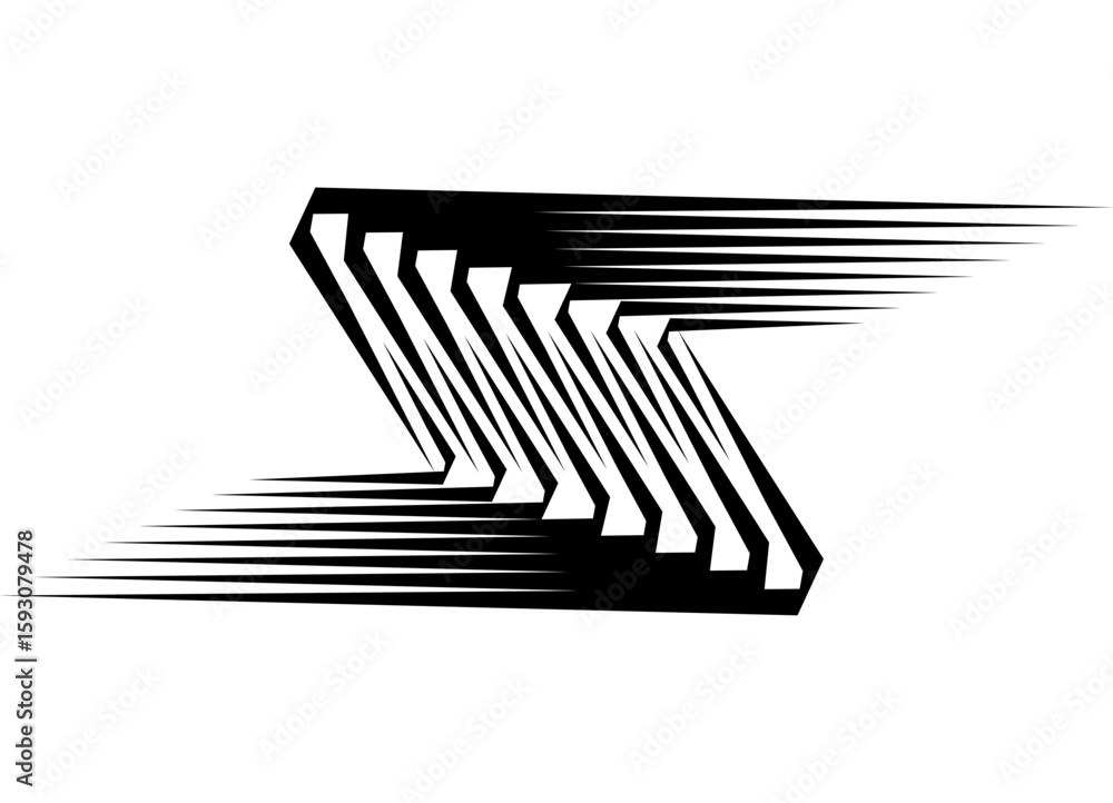 Poster vector black dynamic pattern on a white background. striped vector background with broken lines. des