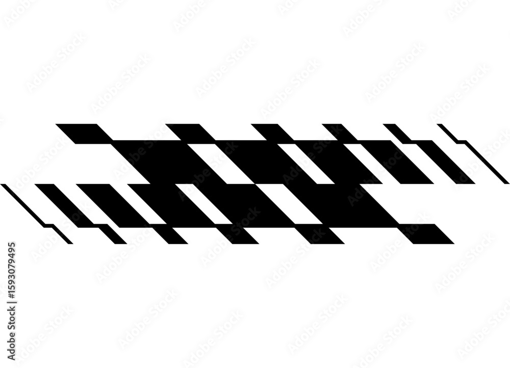 Aufkleber vector dynamic pattern of black abstract shapes on a white background. sports vector background. des