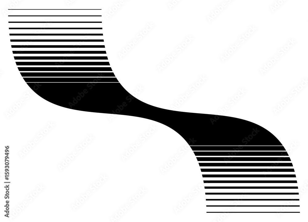Poster wavy vector dynamic pattern with black lines on a white background. striped vector background. desig