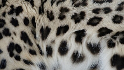 Snow Leopard Fur Texture Close-Up