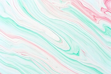 Abstract Marble Painting - Turquoise and Coral Swirls
