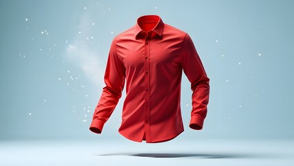 Floating Red Dress Shirt - Minimalist Fashion Concept