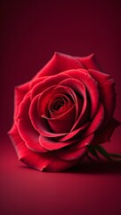 Deep Red Rose Close-Up - Symbol of Love and Passion