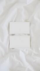 Minimalist Blank Note Cards on Linen Fabric Background