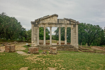 Pojan, Albania - 05.08.2025: Apollonia Archaeological Park, ruins of ancient greek colony