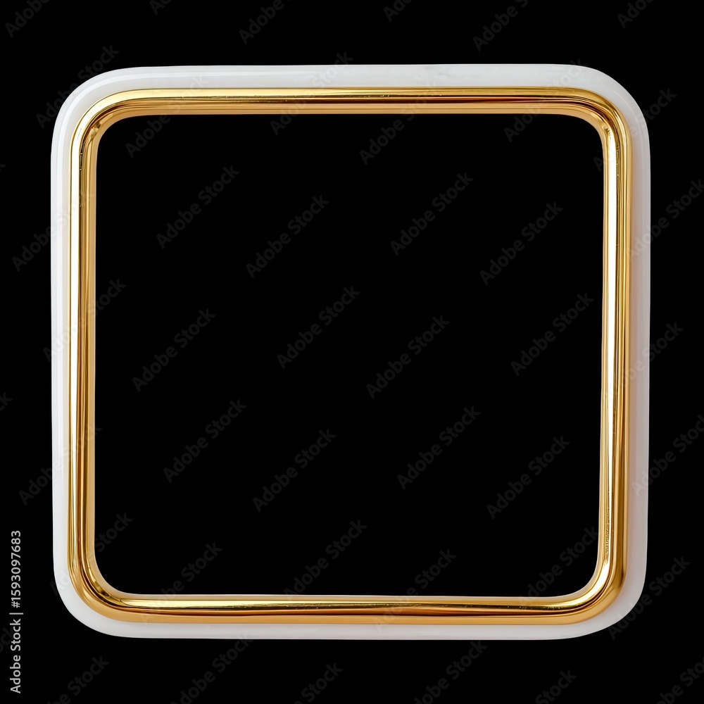 Poster elegant square frame with gold trim on a black background for artistic displays and creative project