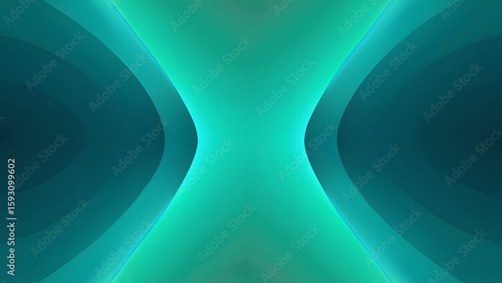 Aufkleber abstract green and teal gradient tunnel background
