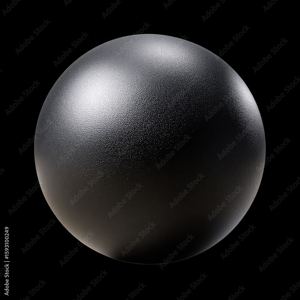 Aufkleber smooth black sphere on black background with textured surface creating a minimalist aesthetic for ar