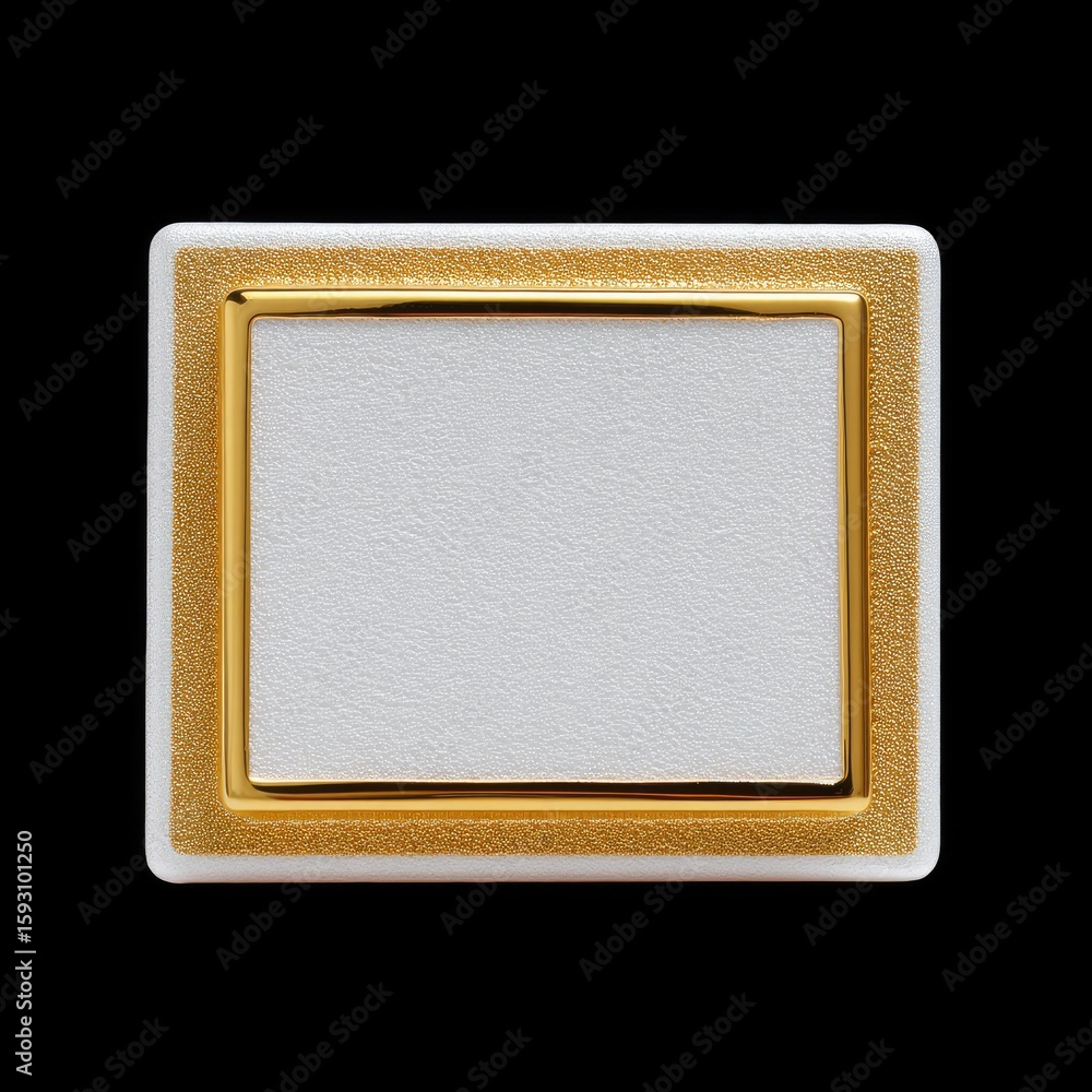 Poster elegant blank canvas with a gold frame on a black background for artistic expressions and creative p
