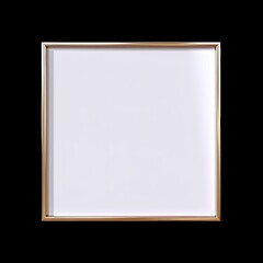 Obraz premium Empty Square Frame with Elegant Gold Border Isolated on Black Background Ideal for Artwork Displays or Custom Designs
