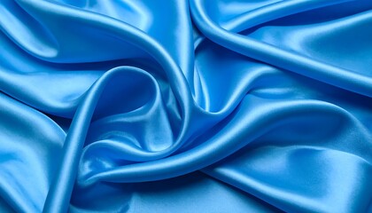 Obraz premium Blue silk fabric folds