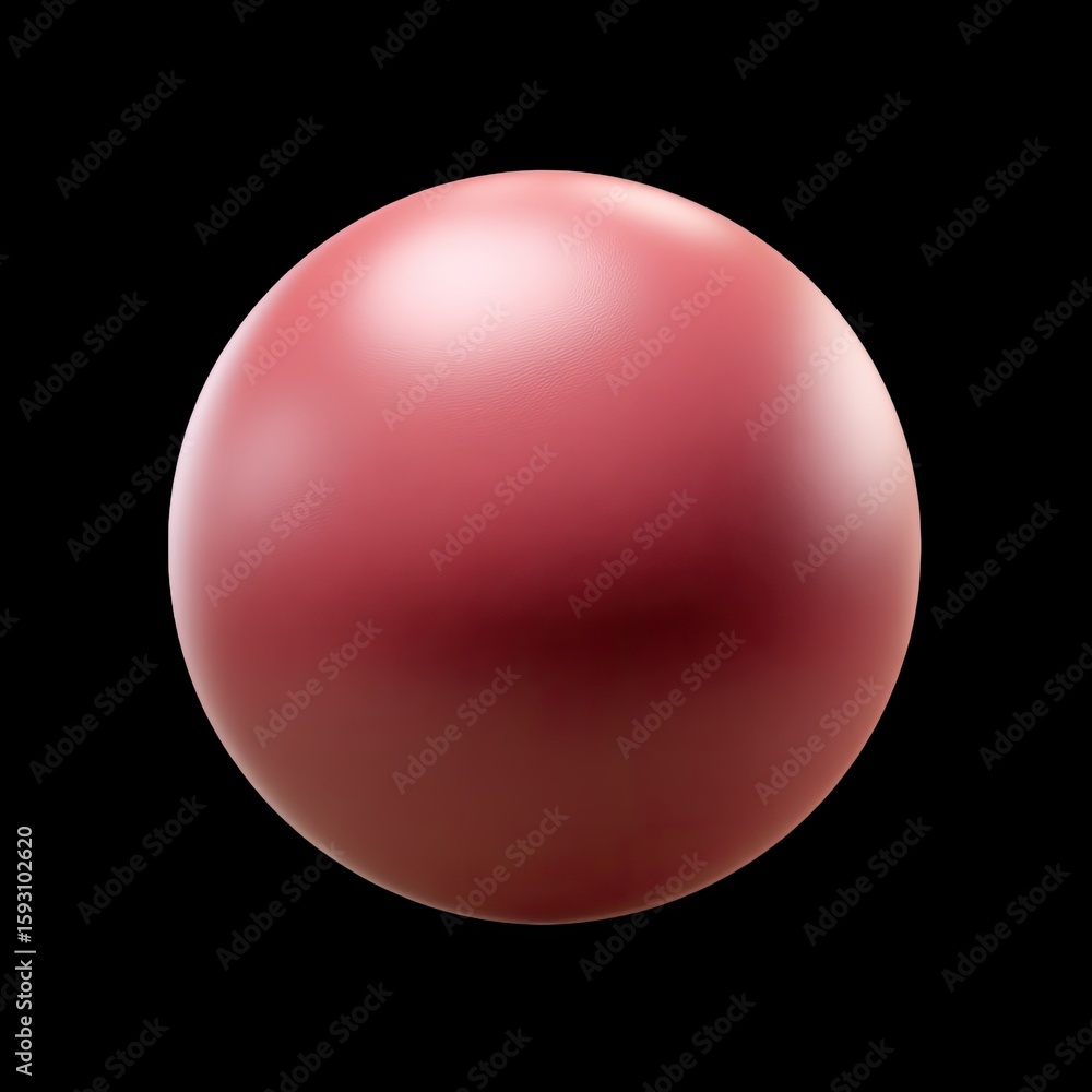 Poster smooth and shiny red sphere on black background with soft lighting for artistic and abstract visuals