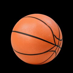 Fototapeta premium High-Quality Close-Up Image of a Classic Basketball on Black Background with Textured Surface Details