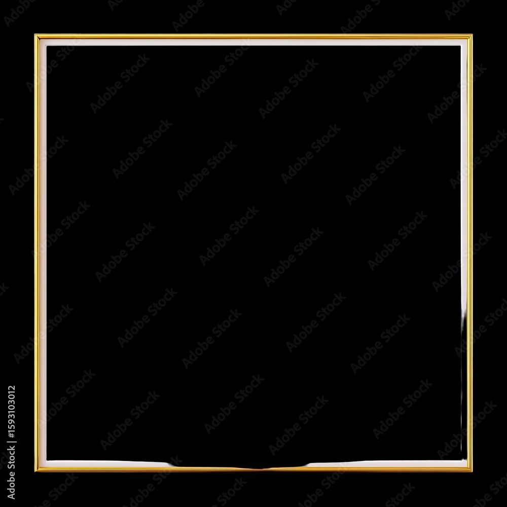 Aufkleber elegant gold picture frame with transparent background for displaying artwork or photographs in a st