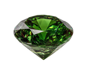 Fototapeta premium Close-up luxury jewelry captivating green gemstone display. Isolated on transparent background, png.
