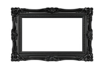 Artwork studio photograph in elegant black frame - modern design. Isolated on transparent background, png.