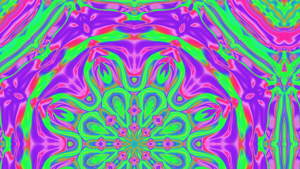 Abstract Radiant Burst with Soft Grain Texture, Symmetrical Glow Pattern in Psychedelic Style, Radiating Circular Abstract with Subtle Noise, Kaleidoscopic Starburst with Gradient Flow
