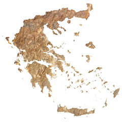 isolated map of Greece on grunge stone surface