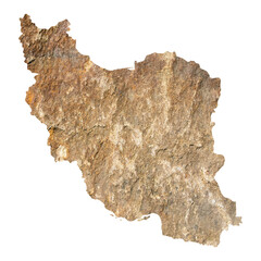 isolated map of Iran on grunge stone surface