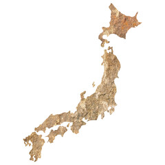 isolated map of Japan on grunge stone surface