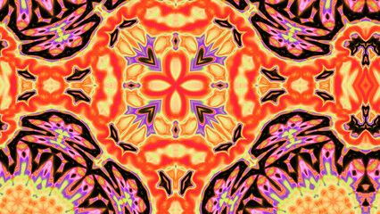 Abstract Radiant Burst with Soft Grain Texture, Symmetrical Glow Pattern in Psychedelic Style, Radiating Circular Abstract with Subtle Noise, Kaleidoscopic Starburst with Gradient Flow