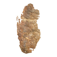 isolated map of Qatar on grunge stone surface