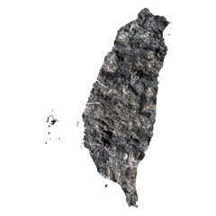 isolated map of Taiwan on grunge stone surface