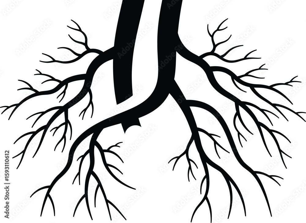 Poster biological network tree structure illustration - ai generative