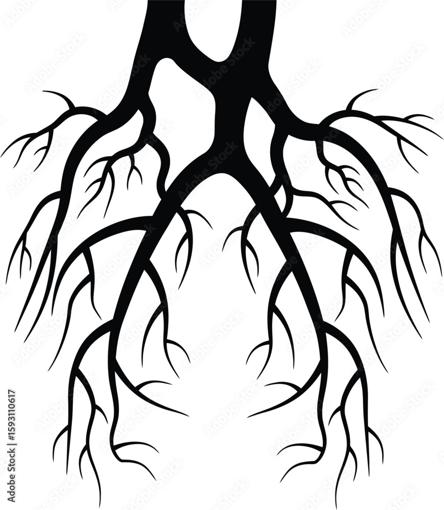 Aufkleber branching biological system with node - ai generative