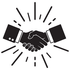 Successful Partnership Illustration of Handshake Symbolizing Collaboration Agreement and Achievement with Rays Emphasizing Trust and Unity Depiction
