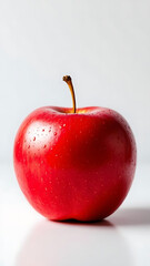 Fresh Red Apple. Close-up of Red Apple. Vivid and Juicy Apple. Red apple on white background
