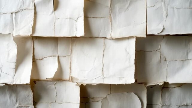 A collection of ripped and torn paper fragments