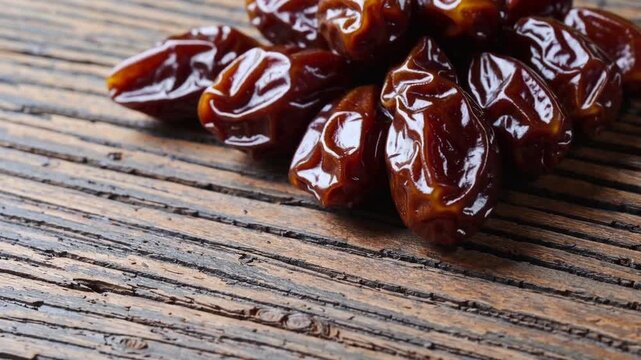 Heap of delicious dehydrated dates arranged in pile