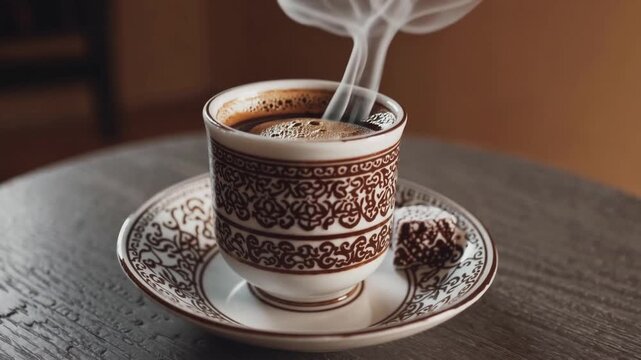 Classic Turkish Coffee Prepared in Traditional Style with Rich Aroma and Fine Grounds