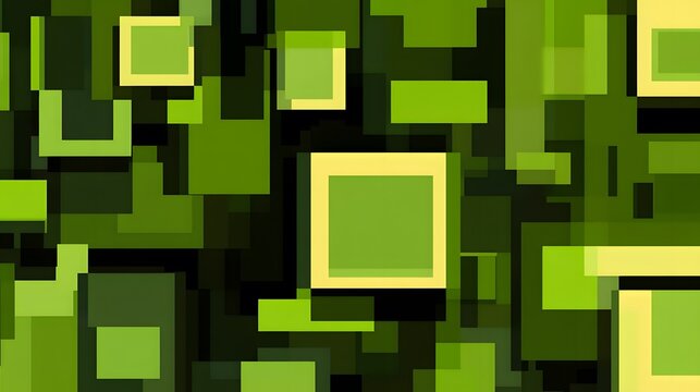 Abstract Green Geometric Shapes Pattern Background