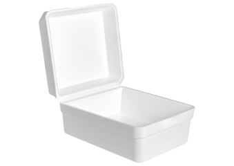 White styrofoam box isolated on transparent background
