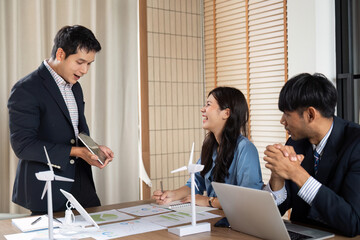 Collaborative ESG Discussion: Team Engaging in Sustainable Solutions