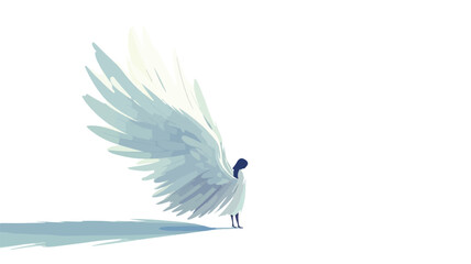 Elegant Angel Wings on White Background