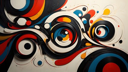 Abstract art design colorful swirls and circles modern art wallpaper background image