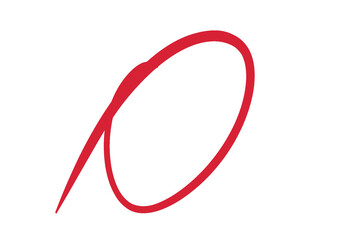hand drawn red circle isolated 