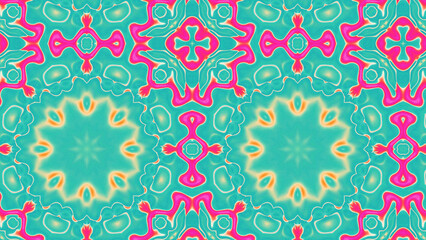 Abstract Radiant Burst with Soft Grain Texture, Symmetrical Glow Pattern in Psychedelic Style, Radiating Circular Abstract with Subtle Noise, Kaleidoscopic Starburst with Gradient Flow