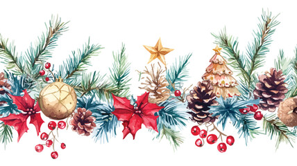 Festive Watercolor Holiday Decor Clipart