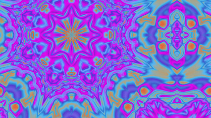 Abstract Radiant Burst with Soft Grain Texture, Symmetrical Glow Pattern in Psychedelic Style, Radiating Circular Abstract with Subtle Noise, Kaleidoscopic Starburst with Gradient Flow