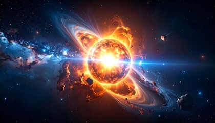 Cosmic explosion in deep space