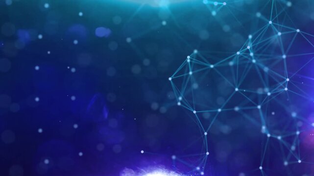Line Connection Network Animation on Colorful Background - Tech Data Design