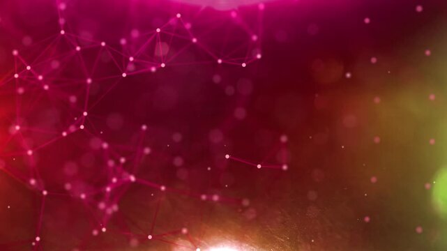 Line Connection Network Animation on Colorful Background - Tech Data Design