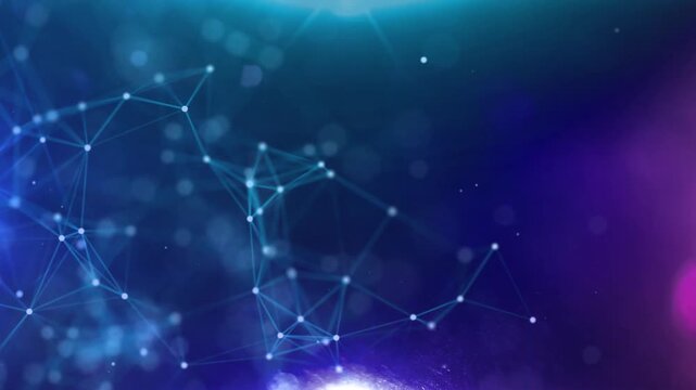 Line Connection Network Animation on Colorful Background - Tech Data Design
