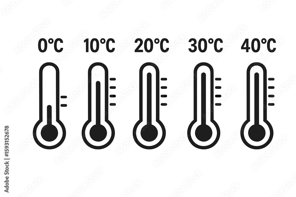 Poster thermometer icons isolated, temperature icons vector set, temperature symbol set